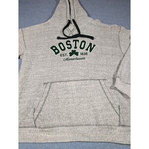 Bay State Gear Boston Massachusetts Shamrock Hoodie Gray Green Mens 2XL